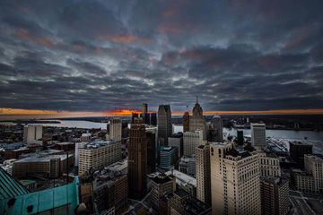 Photograph of downtown Detroit by Amanda Kane