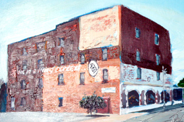 Painting of the 4731 building exterior by Bryant Tillman