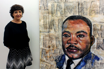 Ana Candioti with her MLK painting