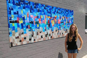 Emilie with one of her art installations