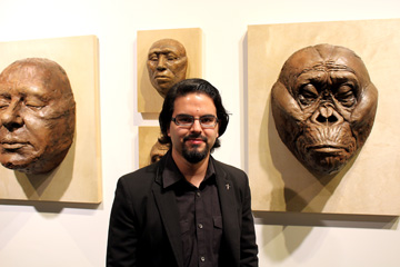 The sculptor with one of his sculptures at the Red Bull House of Art