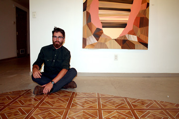 Patrick Maguire with his floor installation
