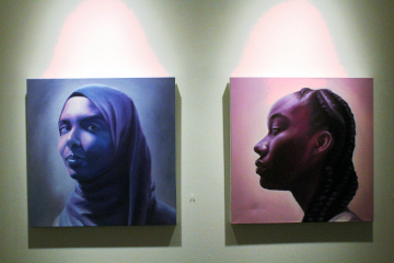 Two paintings by Waleed