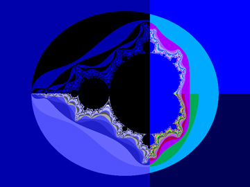 Mandelbrot set diagram with color variations