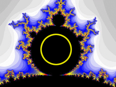 Mandelbrot set diagram with an area highlighted