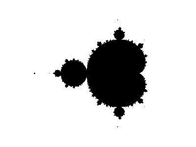 Mandelbrot set diagram, black and white