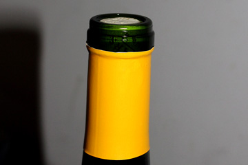 A bottle of wine ready for cork removal